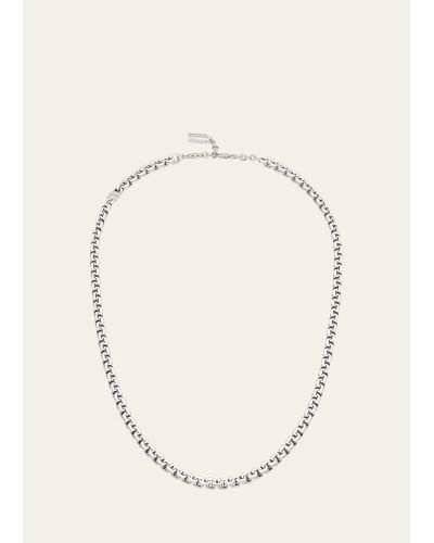 Givenchy Silvertone Long G-chain Necklace - Natural