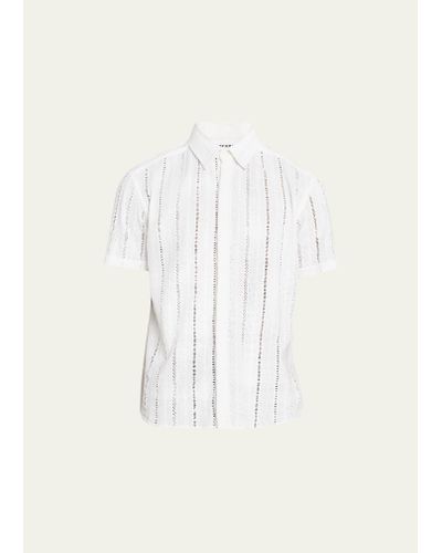 Thorsun Crochet Broad-stripe Shirt - Natural