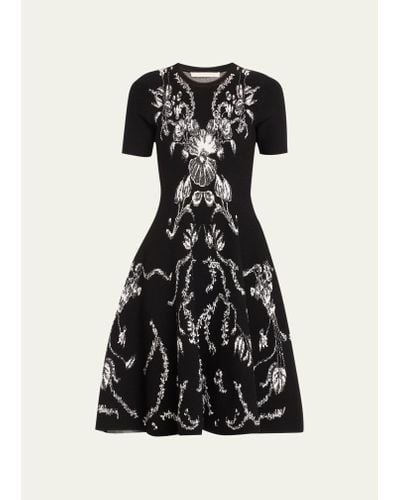 Jason Wu Flare Jacquard Knit Dress - Black
