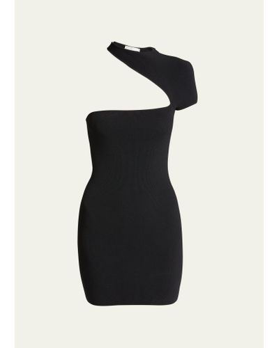Isabel Marant Orka Ribbed One-shoulder Body-con Mini Dress - Black