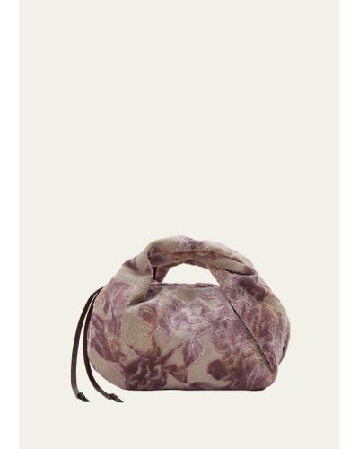 Dries Van Noten Twisted Small Flower Jacquard Top-handle Bag - Pink