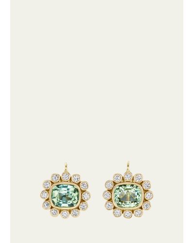 Brent Neale One-of-a-kind Wildflower Drop Earrings With Mint Tourmaline - Multicolor