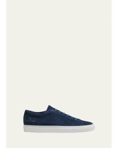 Common Projects X B. Shop Achilles Patterned Suede Low-top Sneakers - Blue