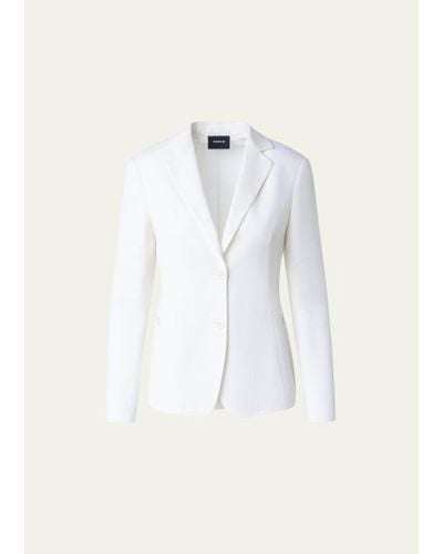 Akris Lavino Structured Cotton Blazer Jacket - White