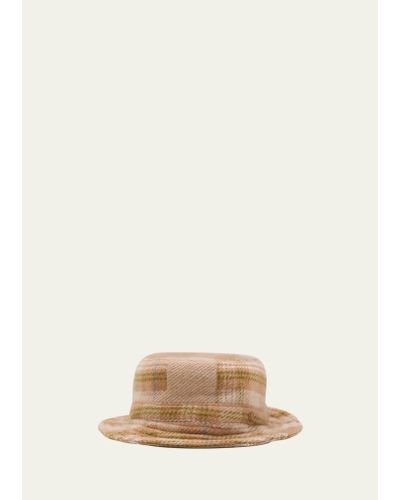 God's True Cashmere X Nick Fouquet Tartan Cashmere Bucket Hat - Natural