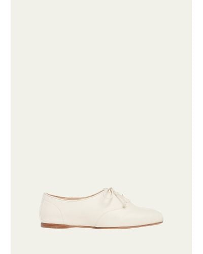 Gabriela Hearst Maya Leather Lace-up Jazz Loafers - Natural