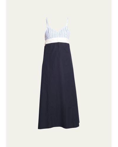Dries Van Noten Dalina Empire-waist Sleeveless Maxi Dress - Blue
