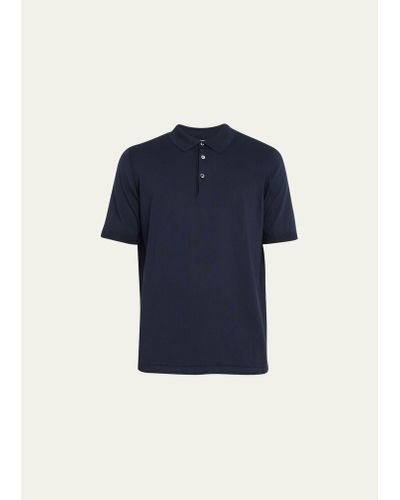 FIORONI CASHMERE Giza 45 Cotton Polo Shirt - Blue