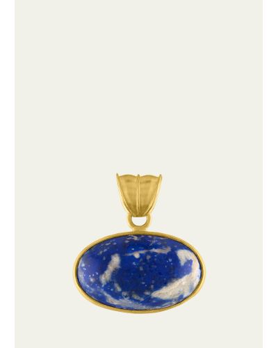 Prounis Jewelry Lapis Oval Pendant - Blue