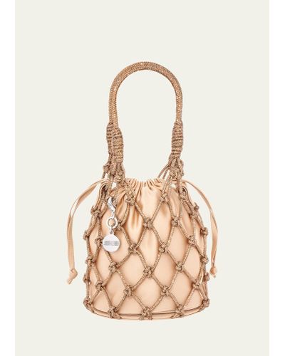 Judith Leiber Sparkle Crystal Net Top-handle Bag - Natural