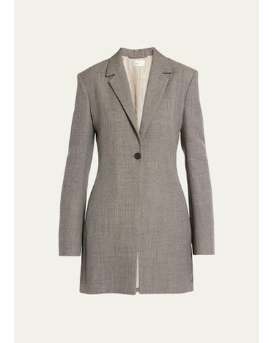 The Row Enny One-button Wool Jacket - Gray