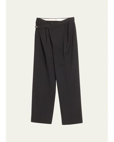 Peter Do Pleated Pants With Wrap Closure - Black