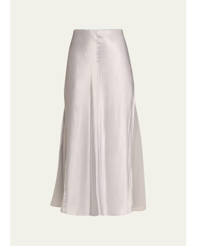 Vince Sheer Paneled Midi Slip Skirt - White