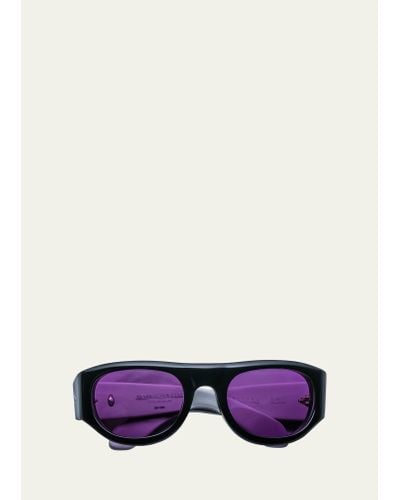 Jacques Marie Mage Clyde Acetate Oval Sunglasses - Purple