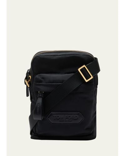 Tom Ford Nylon Vertical Mini Messenger Bag - Black