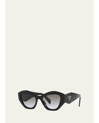 Prada Symbole 53mm Cat Eye Sunglasses - Black