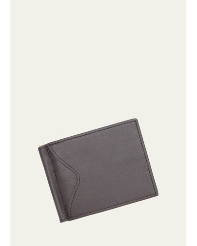 ROYCE New York Personalized Leather Rfid-blocking Money Clip - Gray
