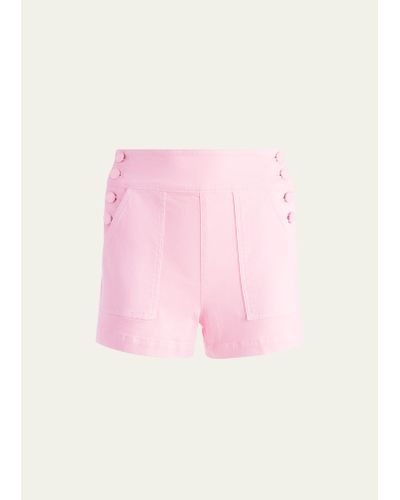 Alice + Olivia Donald High-waisted Denim Shorts - Pink