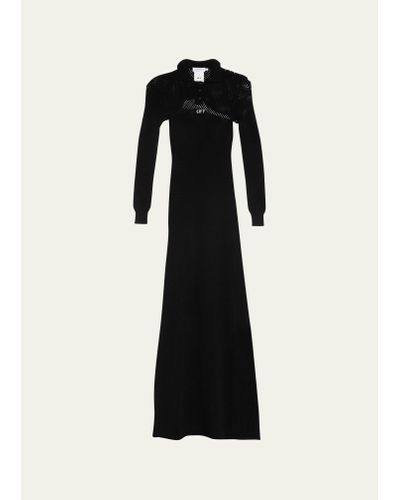 Off-White c/o Virgil Abloh Long Net Polo Dress - Black