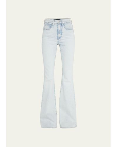 Veronica Beard Sheridan High Rise Flared Jeans - White