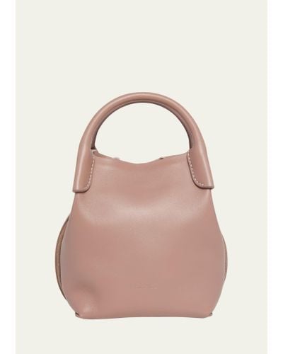 Loro Piana Bale Micro Rounded Leather Top-handle Bag - Pink