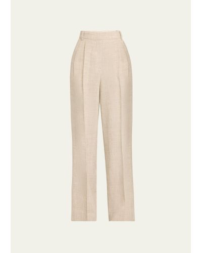 Rohe Pleated Wide-leg Pants - Natural