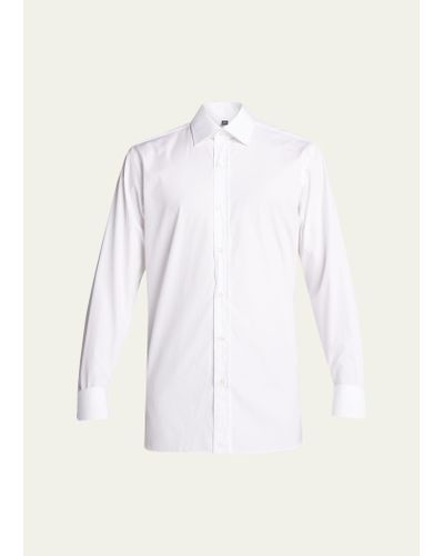 Bergdorf Goodman Solid Poplin Dress Shirt - Natural