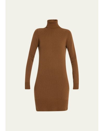 Michael Kors Kaia Cashmere Turtleneck Sweater Dress - Brown