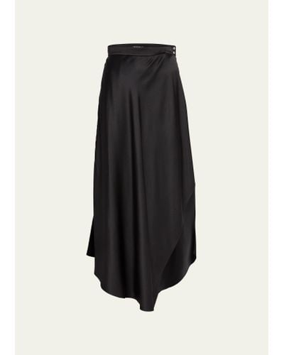 Loro Piana Alin Asymmetric Silk Maxi Skirt - Black