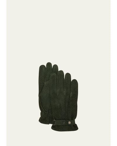 Hestra Winston Cashmere-lined Carpincho Leather Gloves - Green
