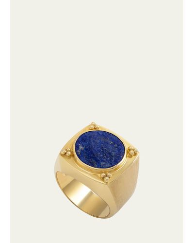 Jorge Adeler 18k Yellow Gold Lapis Ring - Blue