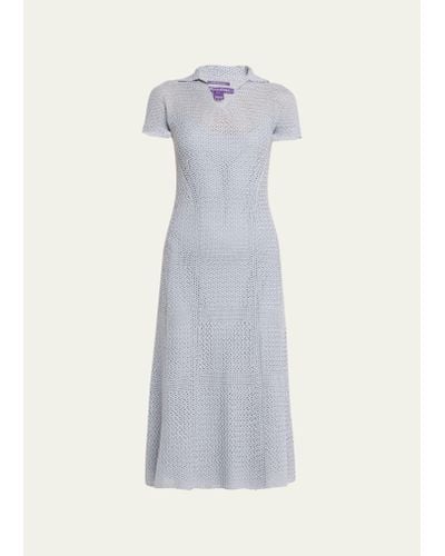 Ralph Lauren Collection Crochet Polo Midi Dress - White