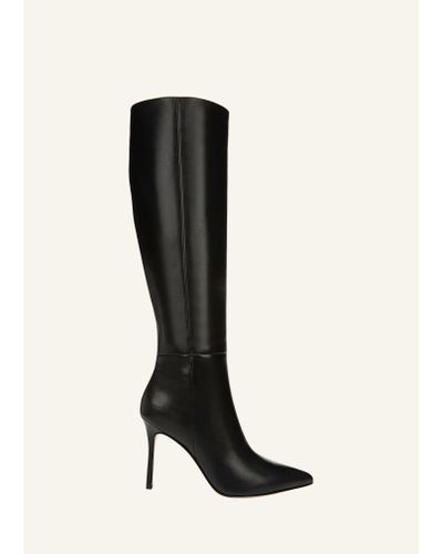 Veronica Beard Lisa Leather Stiletto Boots - Black