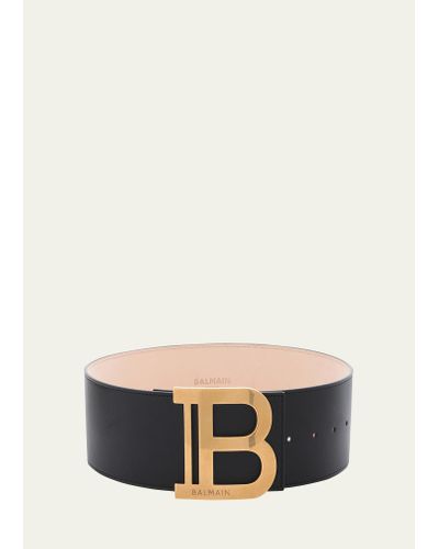 Balmain B Logo Calfskin Buckle Belt - Pink