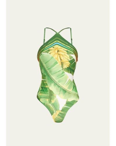 FARM Rio Fresh Forest One-piece Swimsuit - Green
