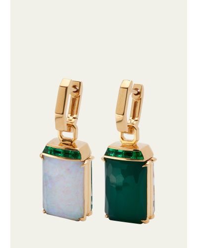 Stephen Webster 18k Yellow Gold Ch2 Large Twister Earrings With Opalescent Crystal Haze Quartz - Green