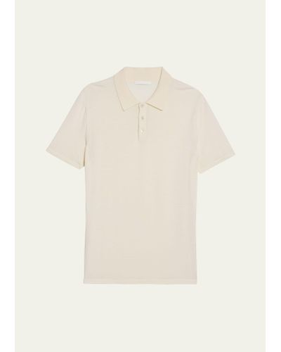 Helmut Lang Wool-silk Polo Shirt - Natural