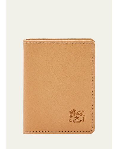 Il Bisonte Vachetta Leather Bifold Card Case - Natural