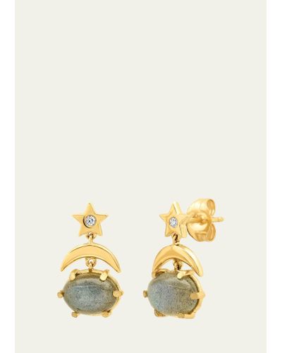 Andrea Fohrman Mini Cosmo Drop Earrings With Labradorite - Metallic