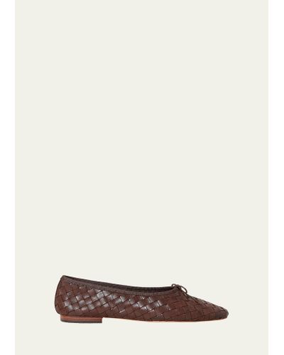 Loeffler Randall Landry Woven Leather Ballerina Flats - Natural