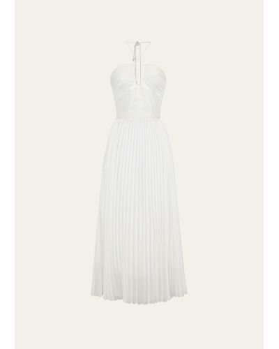 Jonathan Simkhai Annita Plisse Cutout Midi Dress - White