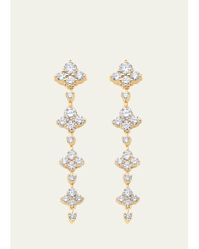 Sara Weinstock 18k Yellow Gold Dujour Four Diamond Dangle Earrings - Natural