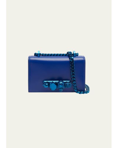 Alexander McQueen Mini Skull Jewel Chain Satchel Bag - Blue