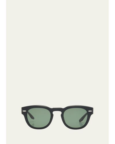 Barton Perreira Demarco Keyhole-bridge Acetate Rectangle Sunglasses - Green
