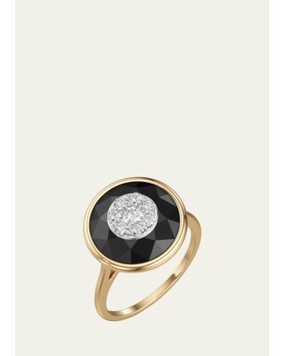 Bhansali 18k Yellow Gold One Collection Bezel Onyx Ring With Diamonds - Multicolor