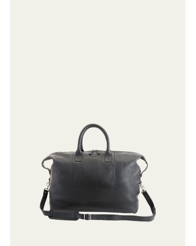 ROYCE New York Personalized Medium Executive Leather Duffel Bag - Black