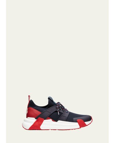 Moncler Lunarove Nylon Low-top Sneakers - Red