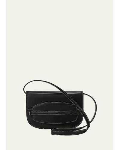 SAVETTE Sport Convertible Leather Crossbody Bag - Black
