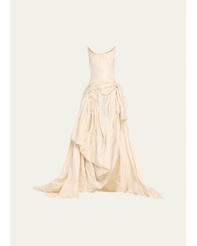 Maticevski Candescence Draped Strapless Gown - Natural