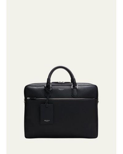Serapian Cachemire Leather Slim Briefcase - Black